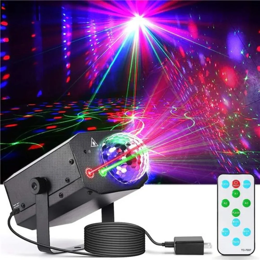 Party Lights DiscoBall Light,Dj Disco Lights LED Stage Light Strobe Lights Sound